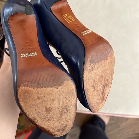Schultz Navy Lace Up Heels - Picture 3 of 4